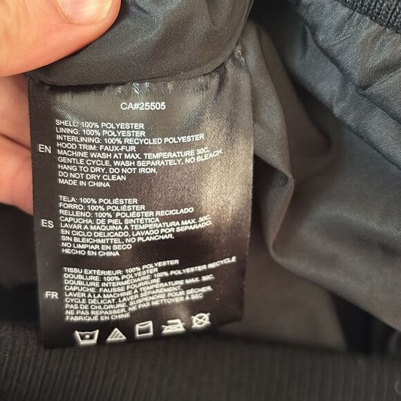 Noize Astrid Mid Length Black Parka Jacket Faux Fur Hood Coat Size Small - Picture 15 of 15